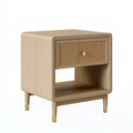 Nachttisch 45 x 40 x 60 cm aus Holz und Rattan in Natur mit Schublade