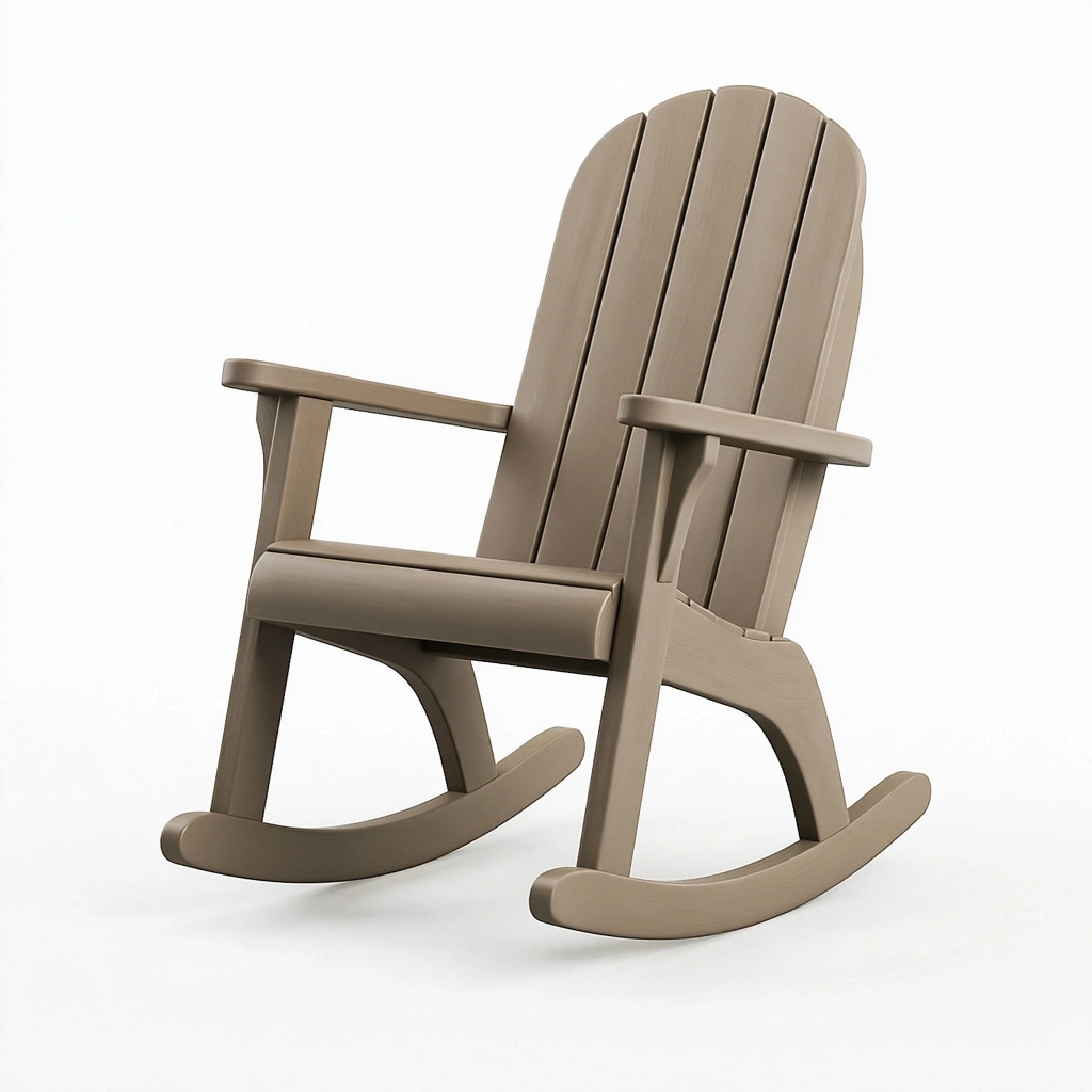 Garten Schaukelstuhl 98 x 75 x 105 cm aus Holz in Taupe mit Armlehnen
