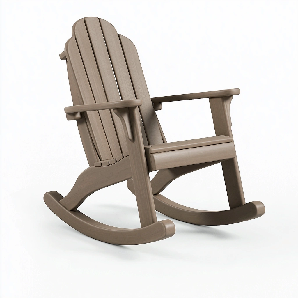 Schaukelstuhl 100 x 76 x 100 cm aus Holz taupe mit hoher Rückenlehne