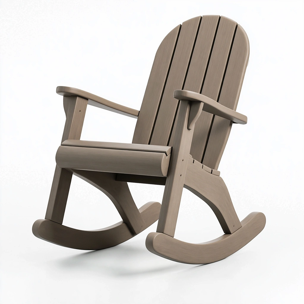 Schaukelstuhl 98 x 76 x 105 cm aus Holz in Taupe für Terrasse im Adirondack-Stil