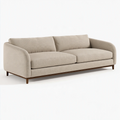 2-Sitzer Sofa 180 x 88 x 82 cm Beige Webstoff mit Holzfüßen - Modernes Wohnzimmersofa