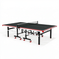 Tischtennisplatte 274 x 152.5 x 76 cm aus Holzwerkstoff und Metall in Schwarz Weiß Rot klappbar mit Rollen